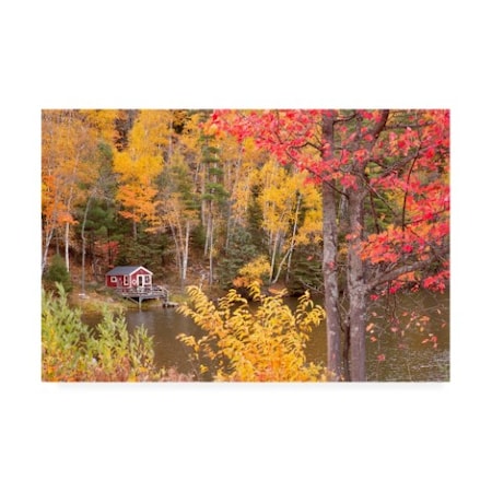 Monte Nagler 'Boathouse In Autumn Marquette Michigan Color' Canvas Art,22x32
